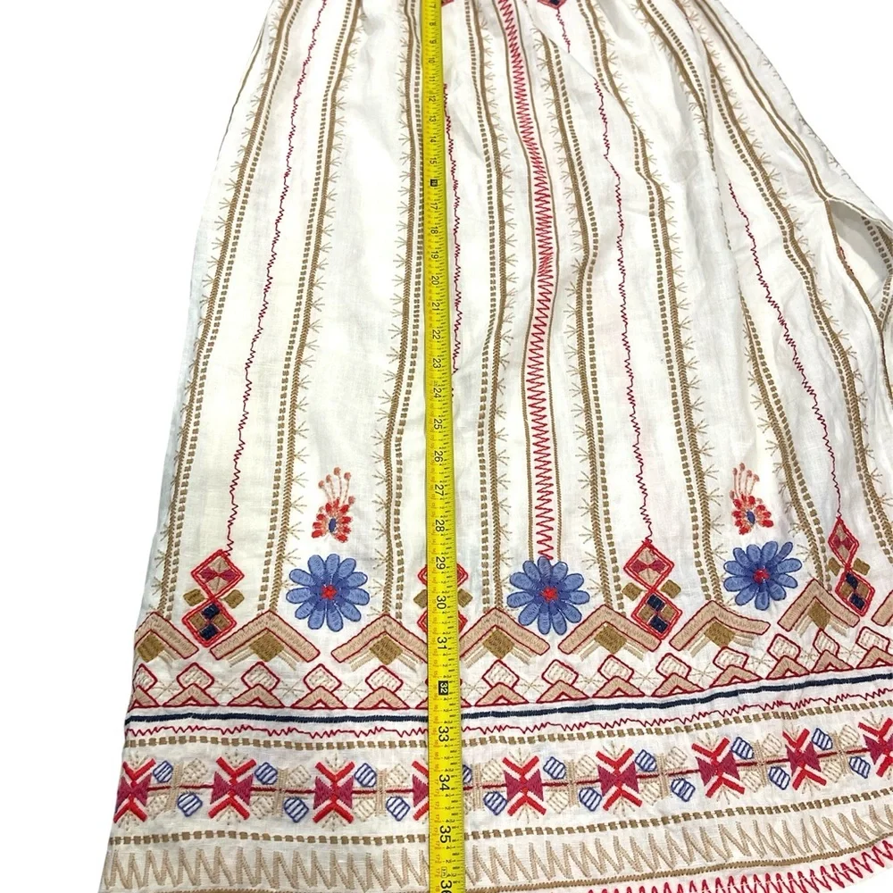Johnny Was Los Angeles Frederique Embroidered Linen Boho Maxi Skirt XS Festival - Picture 11 of 11
